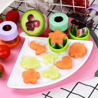 Vegetable Cutter Shapes Set (8 Pack) – 1.5" Stainless Steel Mini Cookie & Fruit Cutters for Kids, Bento Lunch, Sandwich, Fondant, Cheese, Baking & Food Prep6