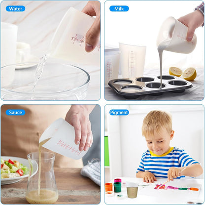 3Pcs Silicone Measuring Cups for Resin, 4Oz(125Ml),8Oz(250Ml),17Oz(500Ml)7