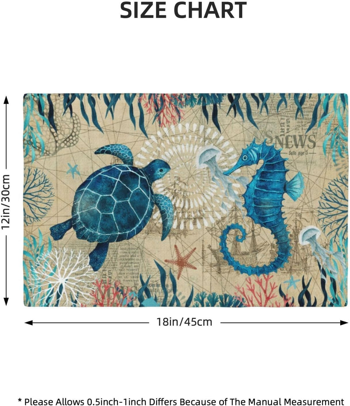 nautical-placemats-set-of-4-ocean-coast-beach-theme-washable-non-slip-heat-resistant-place-mats-sea-turtle-seahorse-summer-linen-decoration-dinner-mat-for-kitchen-dinner-party-decor