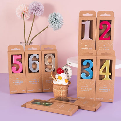 2.76 Inch Modern Gold 2 Number Birthday Candles, Gold Number Candles, Cake Number Candles, Party Celebration5