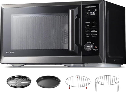 Countertop Microwave Oven Air Fryer Combo, Inverter, Convection, Broil, Speedy Combi, Even Defrost, Humidity Sensor, Mute Function, 27 Auto Menu&47 Recipes, 1.0 Cu.Ft/30Qt, 1000W1