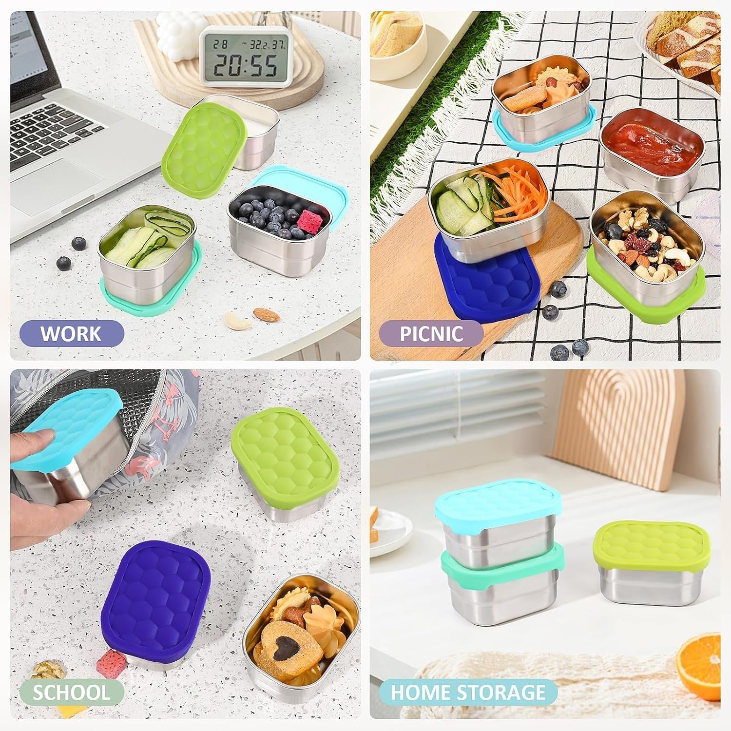 4pack-8oz-small-1-cup-stainless-steel-snack-containers-for-kids-reusable-easy-open-toddler-snack-containers-with-silicone-lids-stackable-toddler-lunch-box-for-daycare-school-and-travel