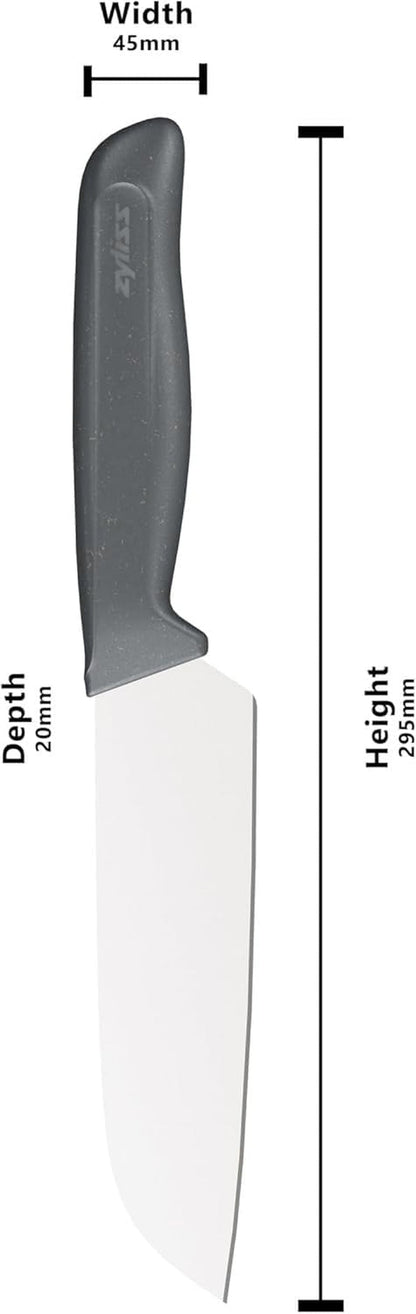 Comfort Santoku Knife - Japanese Stainless Steel Blade - Non-Slip Contoured Handle for All Hand Sizes - Kitchen Tools with Safety Kitchen Blade Guards - Dishwasher Safe - 5.9"3