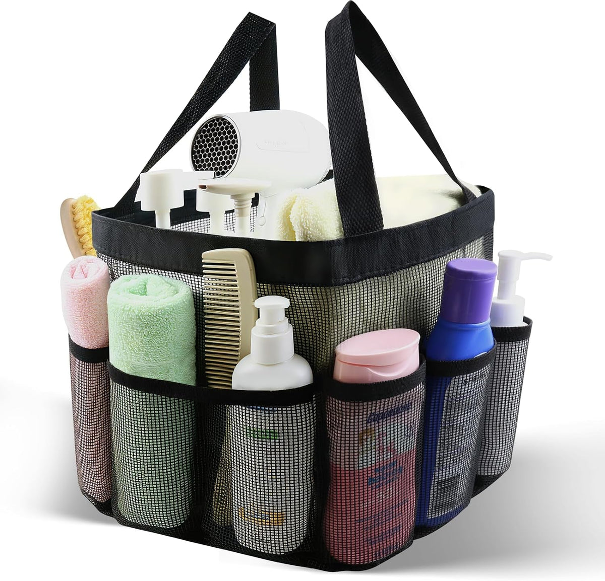 mesh-shower-caddy-portable-shower-tote-bag-for-dorm-room-essentials-8-pockets-large-shower-basket-for-college-gym-beach-camping-1-black