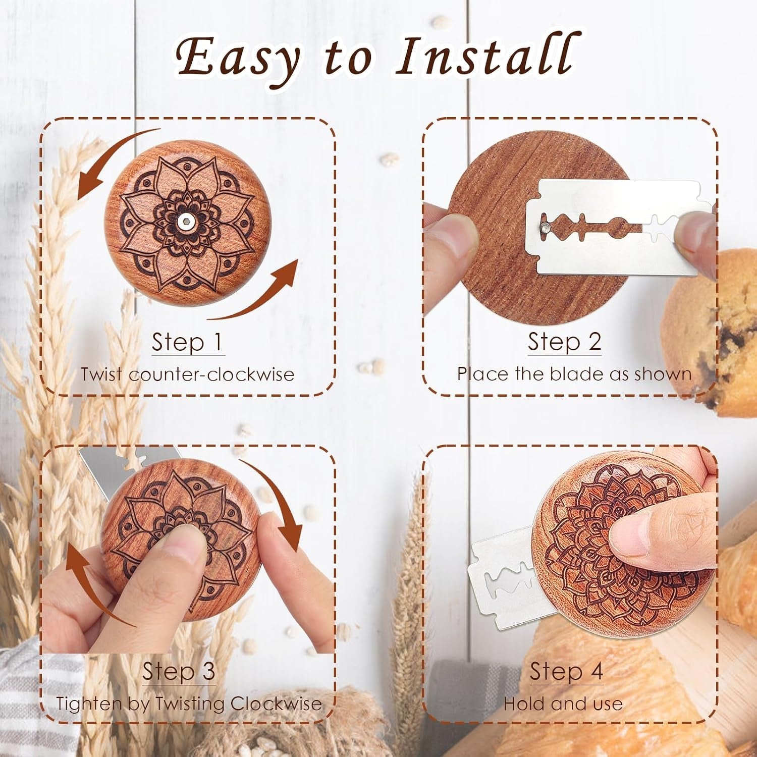 14pcs-wood-sourdough-bread-lame-dough-scoring-tool-set-with-blades