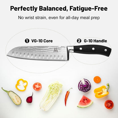 3-Piece Japanese Style Damascus Chef Knife Set, 67-Layer VG10 Steel Core | 15° Precision Edge, Balanced Weight Design, Comfortable Non-Slip Grip, Long-Lasting Sharpness, Gift Box Included8