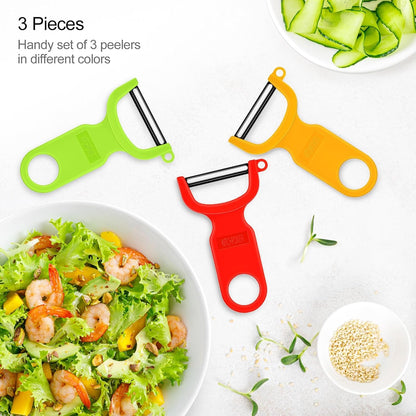 Original Vegetable Fruit Peeler Carbon Steel Blade 3 Pack Red/Green/Yellow…2