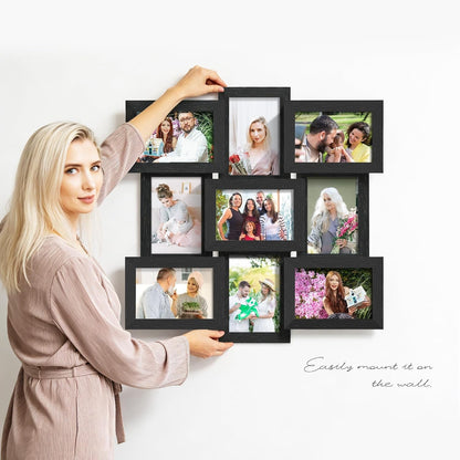4X6 Collage Frame 9 Pack Glass Front Assembly Required Black6