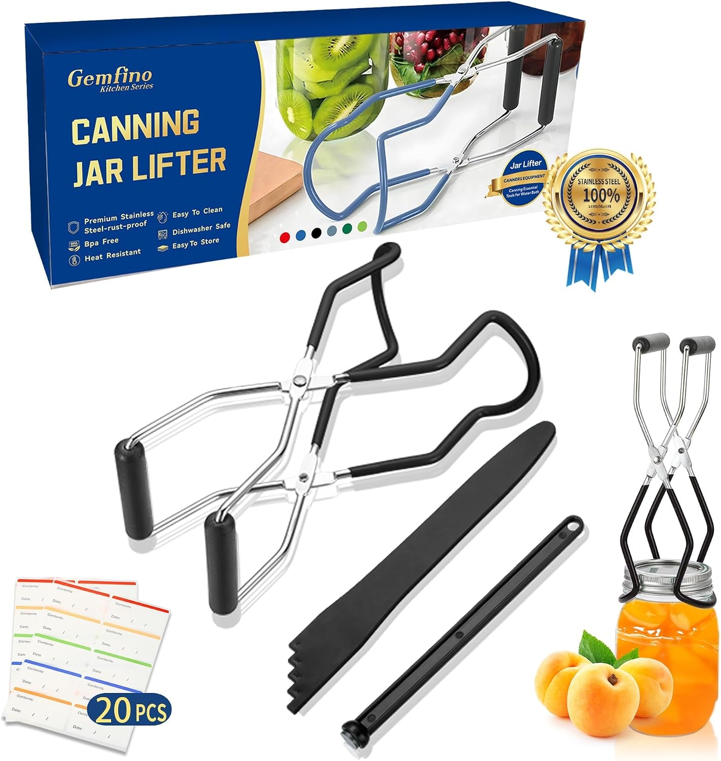 canning-jar-lifter-tongs-with-jar-lid-lifter-magnetic-lid-lifter-canning-bubble-popper-bubble-remover-and-canning-labels-for-canning-supplies-starter-kit-4pcs-canning-tools-black
