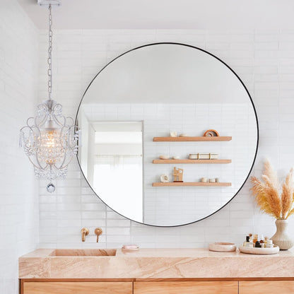 Modern Mini Crystal Chandelier, White Retro Ceiling Mount Light Fixture9