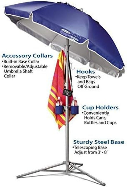 Ultimate Portable Sun Shade Umbrella – Lightweight Adjustable Outdoor Patio & Beach Umbrella with Tripod Base (Navy)4
