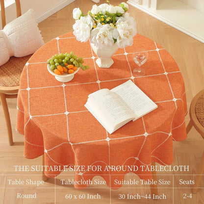 60 Inch round Table Cloth Burnt Orange round Tablecloth Fall3