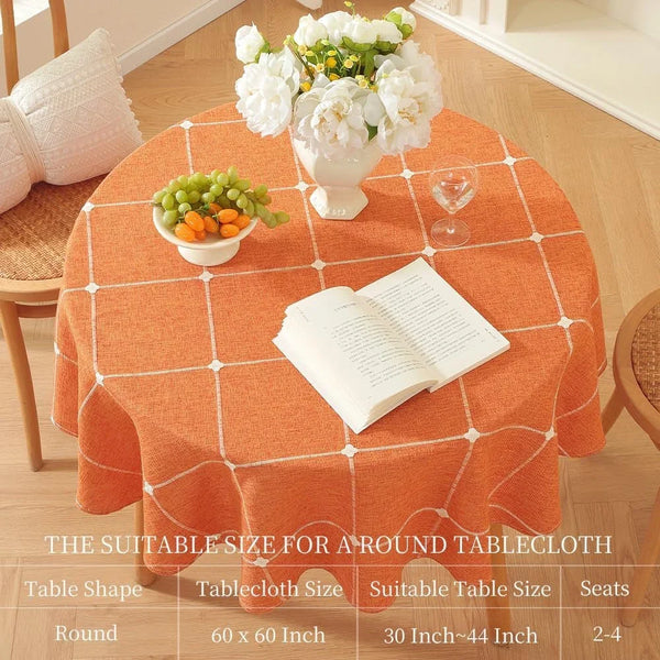 60 Inch round Table Cloth Burnt Orange round Tablecloth Fall3