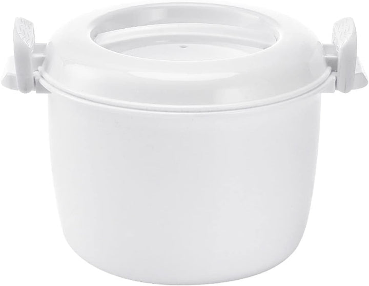 Microwave Rice Cooker Steamer, round Microwave Food Container for Vegetables, Safe as Mixing and Serving Bowls, Micro Rice Pasta Cooker - Dishwasher Safe | 1.8 Liter/7.5 Cup