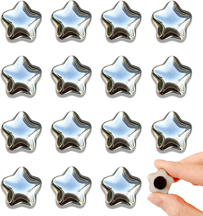 Fridge Magnets,15Pcs Silver Star Magnets Refrigerator Decorative | 15 Pcs Strong Magnets Fridge 0.73In Small Star Cute Decorative Magnet Set for Home Kitchen Office Whiteboard Locker1