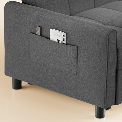 3-In-1 Sleeper Chair Bed Convertible Sofa, Dark Gray9