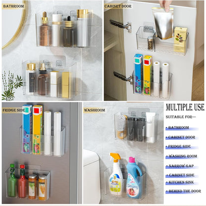 Cabinet Door Storage 2-Pack, Clear Adhesive Organizer for Wall7