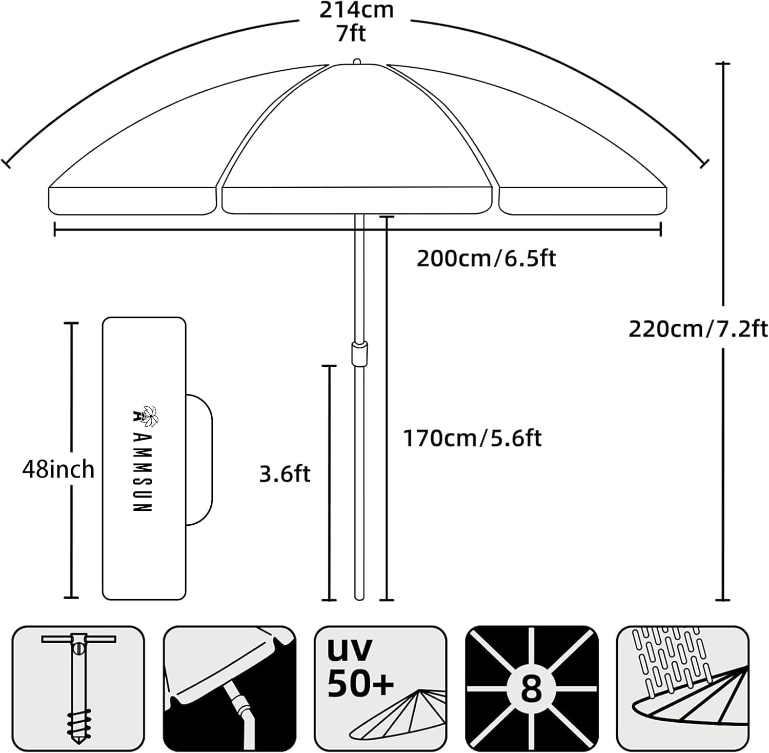 7ft-heavy-duty-high-wind-beach-umbrella-parasols-with-sand-anchor-vent-tilt-upf-50-sun-protection-portable-outdoor-sunshade-umbrellas-carry-bag-for-patio-garden-pool-backyard-blue
