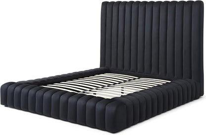 Avalon Velvet Upholstered Luxurious Platform Bed4