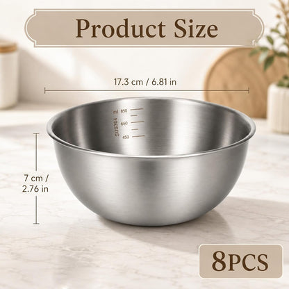 8 Pcs 304 Stainless Steel Mixing Bowls with Graduation, 28Oz Salad Bowl2