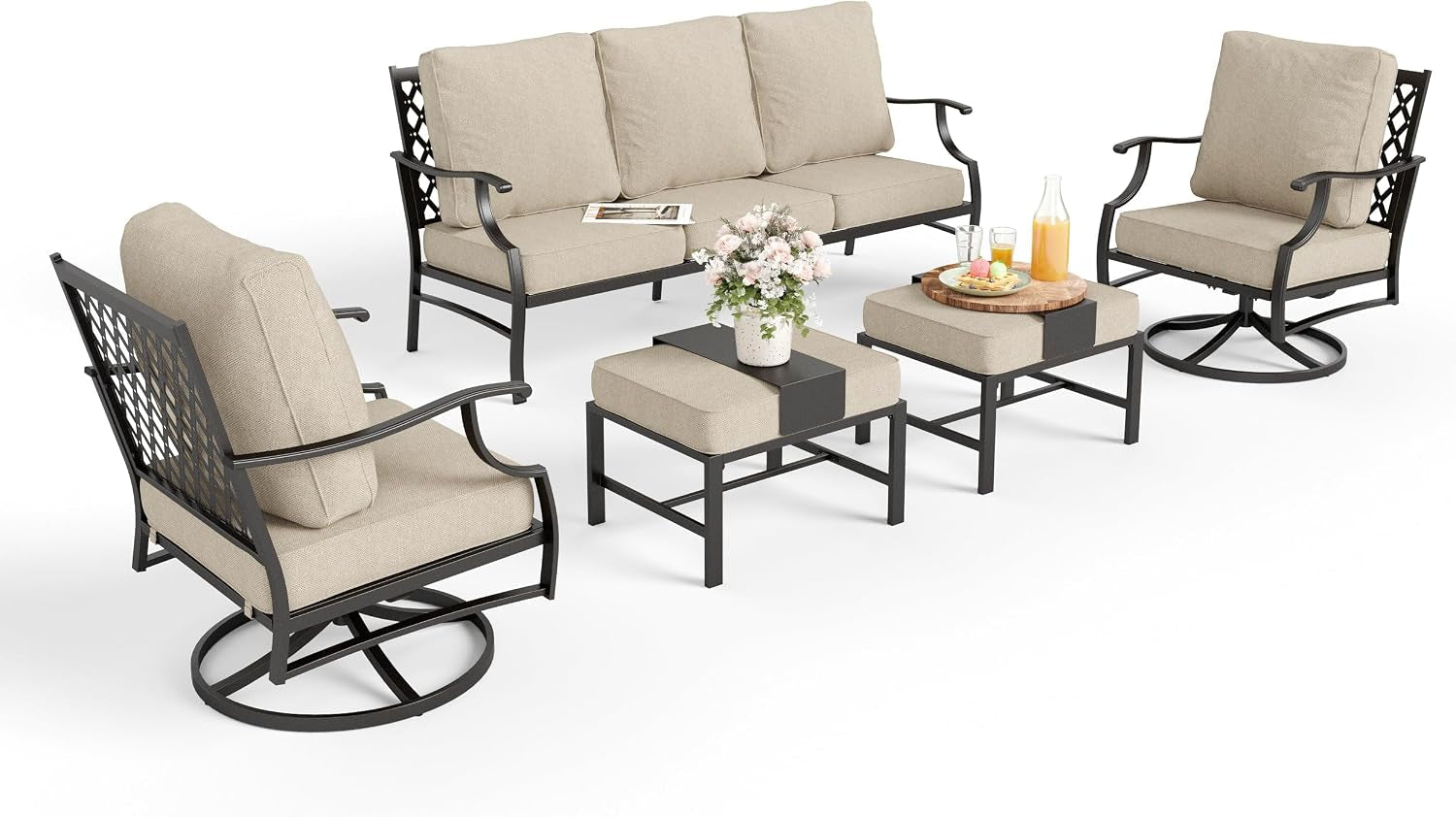 5-piece-wrought-iron-patio-conversation-set-swivel-chairs-beige