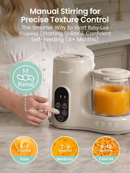 Baby Food Maker with Stainless Steel Steam Basket,Steamer & Blender | Baby Food Processor, Healthy Homemade Baby Food Purees, Starting Solids & BLW, Baby Feeding Essentials, 6+ Months4