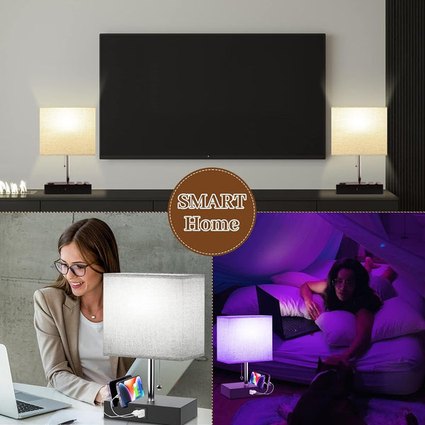 Smart RGB Dimmable Table Lamp Compatible with Alexa&App&Remote Control, Gray3