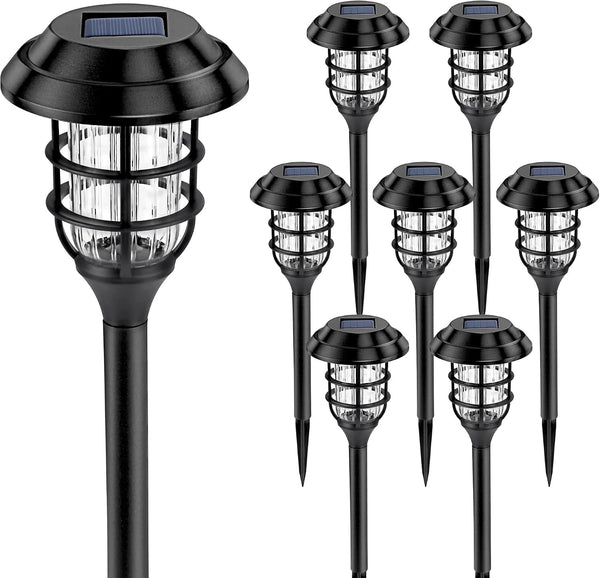 Solar Pathway Lights Waterproof Outdoor Lighting, Cold White 8 Pack1