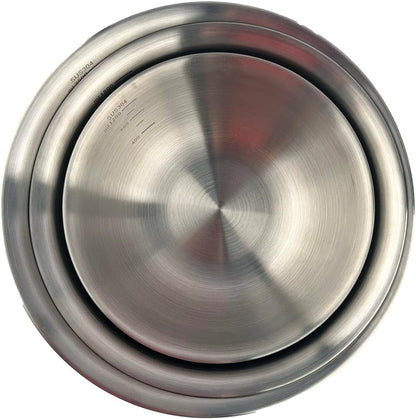 Stainless Steel Mixing Bowl Thickened 3-Piece Set, Nested Flat Bottom 1.3QT (1200Ml)/1.9Qt (1800Ml)/2.6Qt (2500Ml) Kitchen Food Storage Organizer for Baking, Salad Prep, Vegetable Washing (Silver)7