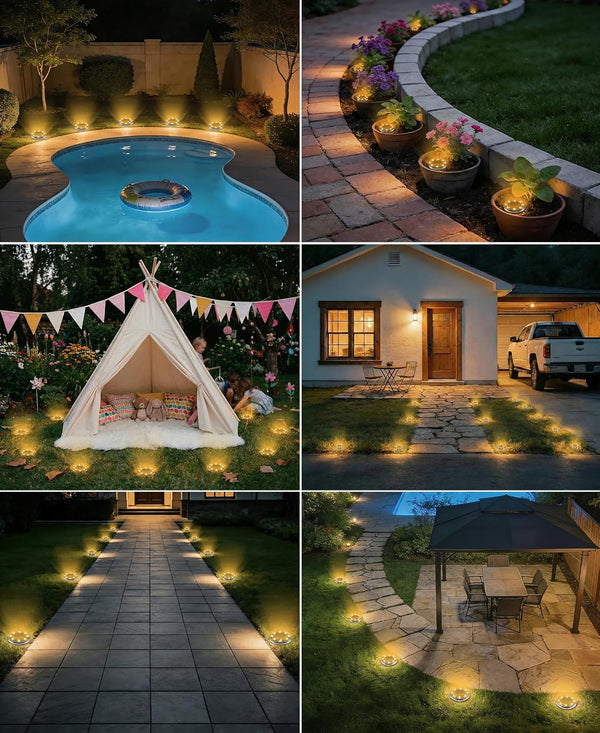 20 Pack Solar Ground Lights, Solar Lights Outdoor Waterproof IP687