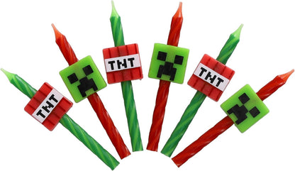 Minecraft Birthday Candles | Party Cake Decoration Toppers | 6 Count6