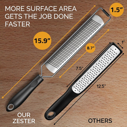 DESIGNED by CHEFS ~ Premium Lemon Zester Grater with Perfectly Angled Teeth ~ Ideal for Citrus, Parmesan Cheese, Garlic, Vegetables and Fruits2