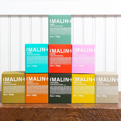 MALIN+GOETZ 9Oz Scented Candle | Hand-Poured Soy Wax with Unique Fragrance Blends | Clean-Burning, Vegan & Cruelty-Free | Bergamot, Sage, Otto, Tomato, Strawberry, Cannabis, Dark Rum & Leather7