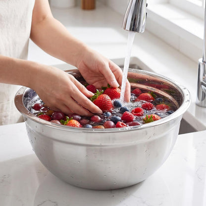 Stainless Steel Mixing Bowl Set, 7PCS Kitchen Prep Bowls (Khaki)8