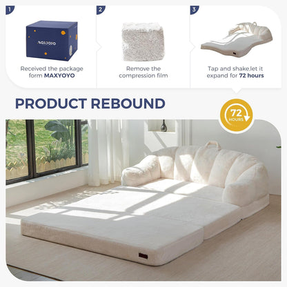 Folding Sofa Bed, 2 in 1 Convertible Sofa to Lounger6