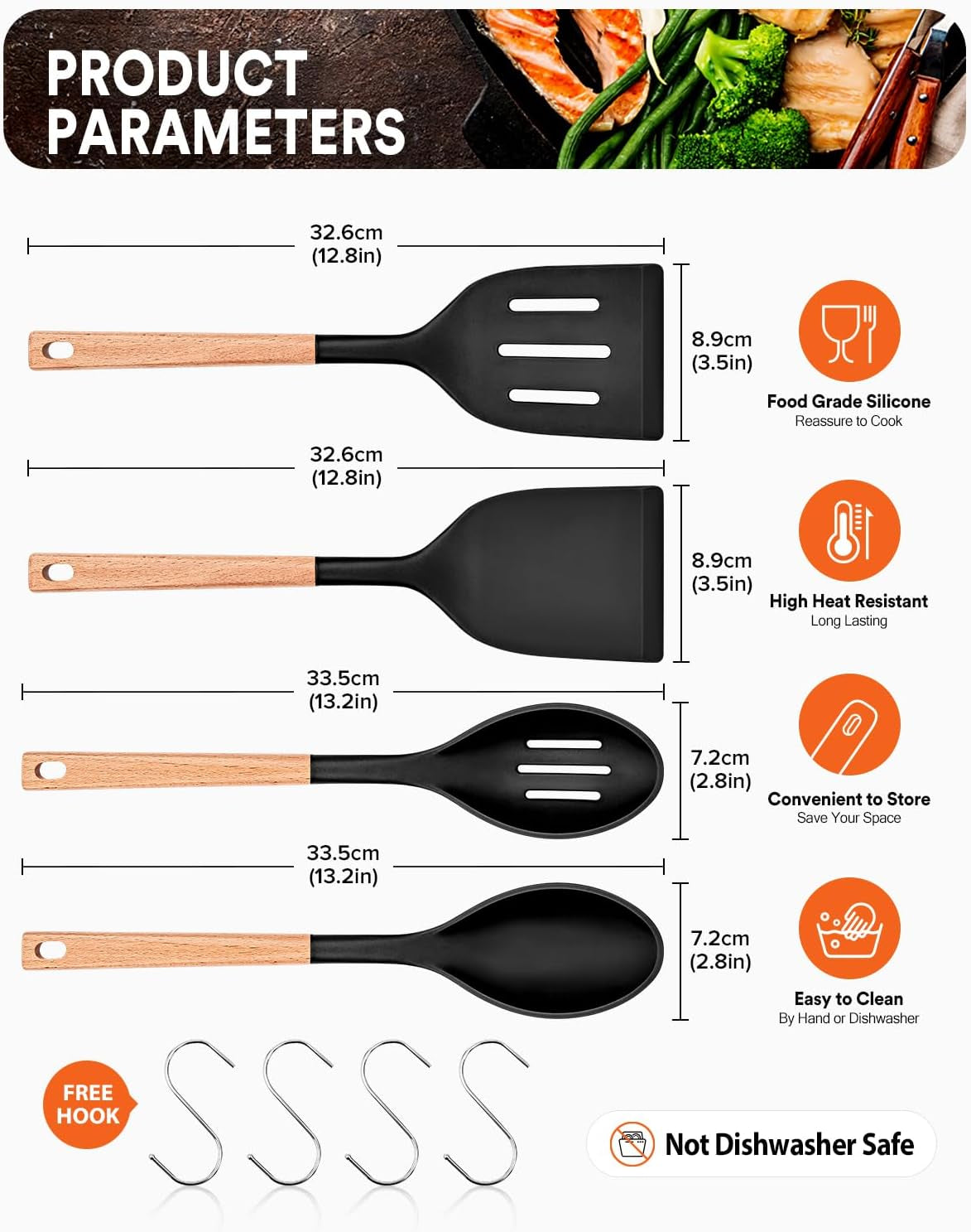 cooking-utensils-for-nonstick-cookwares-bpa-free-matte-silicone-heat-resistant-large-solid-slotted-spoons-and-spatulas-for-frying-mixing-serving-turning-and-stirring-wooden-handle-black