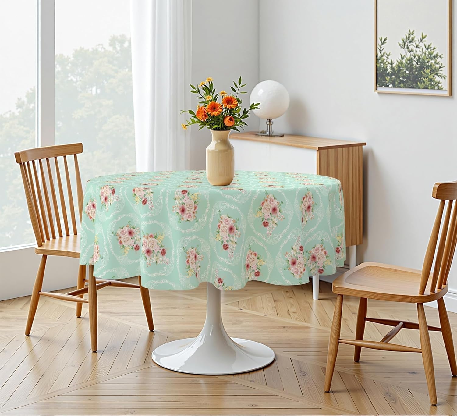 round-floral-tablecloth-shabby-chic-table-cloth-mint-green-60-inch