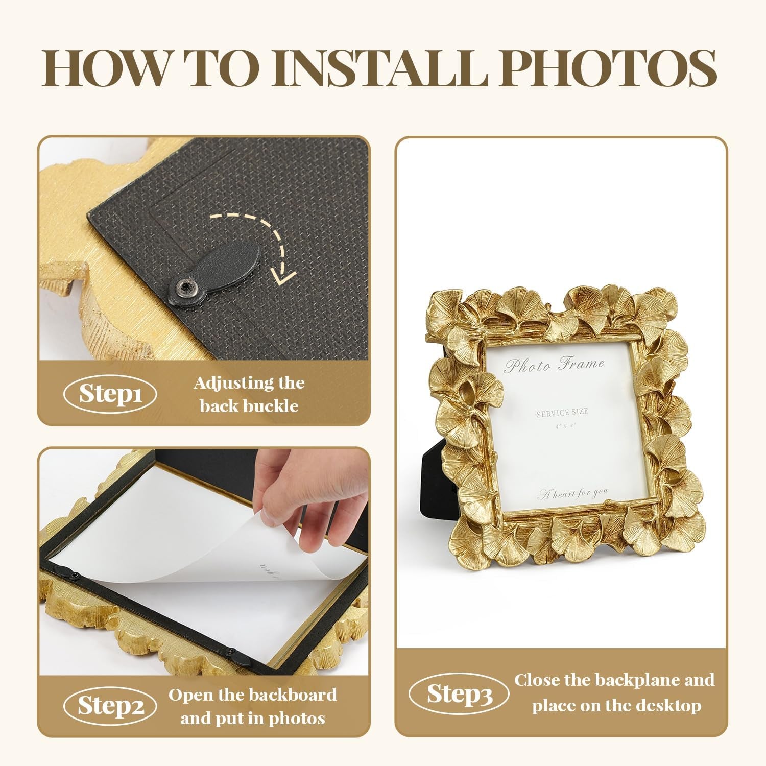 4x4-picture-frame-small-gold-square-frame-vintage-ginkgo-leaf