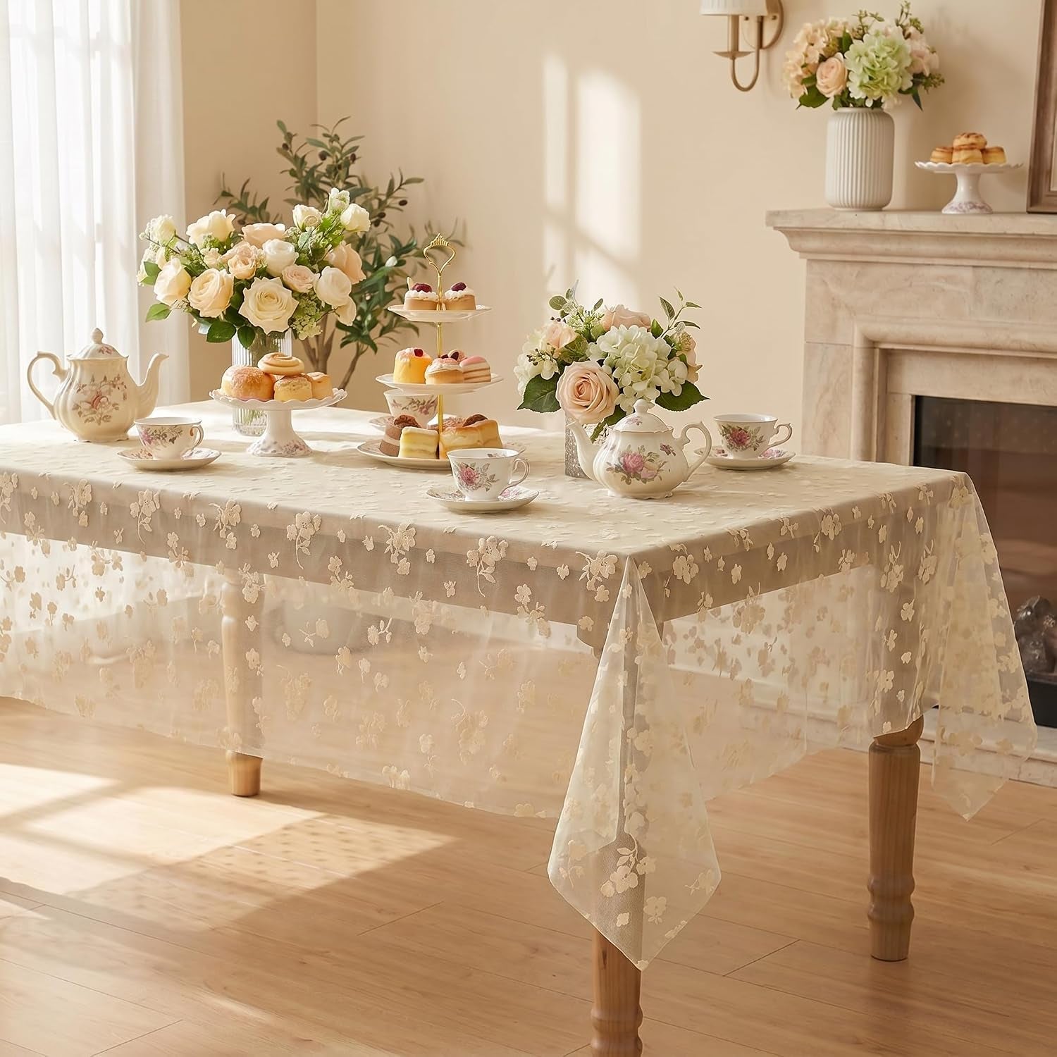 gauze-flower-table-cloth-beige-60-104-inch-rectangular