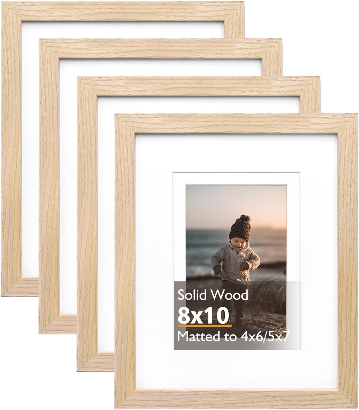 8x10-picture-frame-natural-solid-wood-frames-with-acrylic-plexiglass-for-pictures-4x6-5x7-with-mat-or-8x10-without-mat-tabletop-and-wall-display-photo-frame-set-of-4
