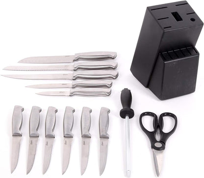 Oster Baldwyn Stainless Steel Cutlery Knife Set, Brushed Satin, 14-Piece3