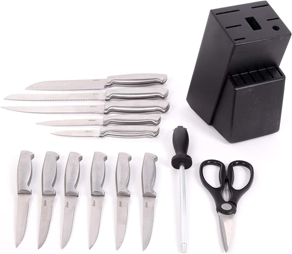Oster Baldwyn Stainless Steel Cutlery Knife Set, Brushed Satin, 14-Piece3