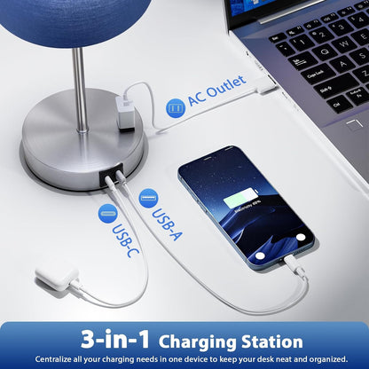 Touch Lamps for Bedroom Set of 2 - Dimmable, USB C+A, AC Outlet5