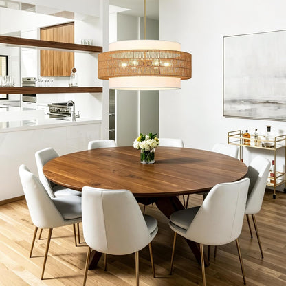 25.6" Rattan Chandelier for Dining Room, 6-Light Boho Pendant Hanging Light7