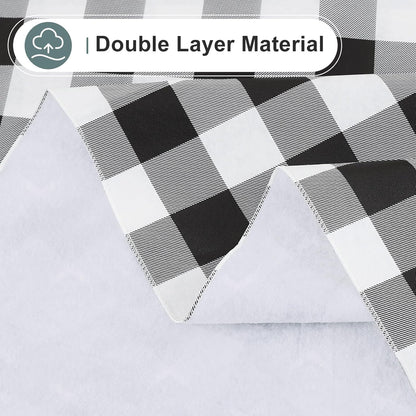 Rectangle Waterproof Vinyl Table Cloth, Buffalo Flannel Backed Tablecloth, Wipeable Plastic Table Cover for Dinner, Kitchen, Outdoor (60" X 84", Black and White)4
