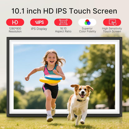 Frameo 10.1" Digital Picture Frame, Smart Wifi Digital Photo Frame with 1280X800 HD IPS Touch Screen 32GB Storage Auto-Rotate Wall Mounted, Share Photos/Videos from Phone Anywhere(Black&White)4