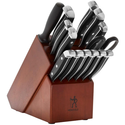 HENCKELS Premium Quality 15-Piece Knife Set with Block, Razor-Sharp, German Engineered Knife Informed by over 100 Years of Masterful Knife Making, Lightweight and Strong, Dark Brown1