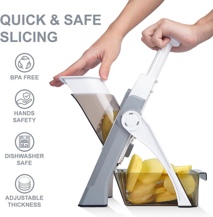 Safe Mandoline Slicer for Kitchen,Adjustable Potato Slicer 1-8 Mm5