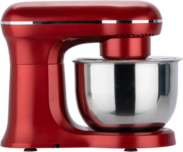 Retro Electric Stand Mixer, 4.75 Quart / 4.5L, 8 Speeds with Whisk, Dough Hook, Flat Beater Attachments, Splash Guard (RED)3