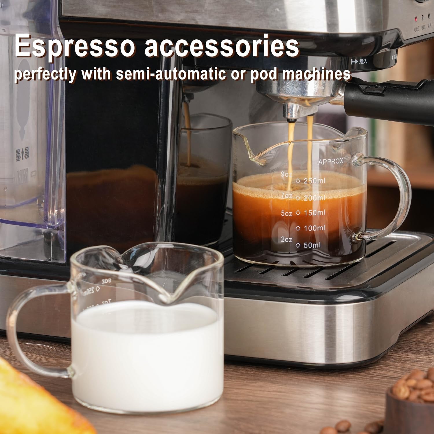 1-pack-250ml-8-5oz-measuring-cup-espresso-shot-glasses-double-spouts-large-coffee-cup-with-handle-triple-pitcher-milk-cup-parts-clear-glass-by
